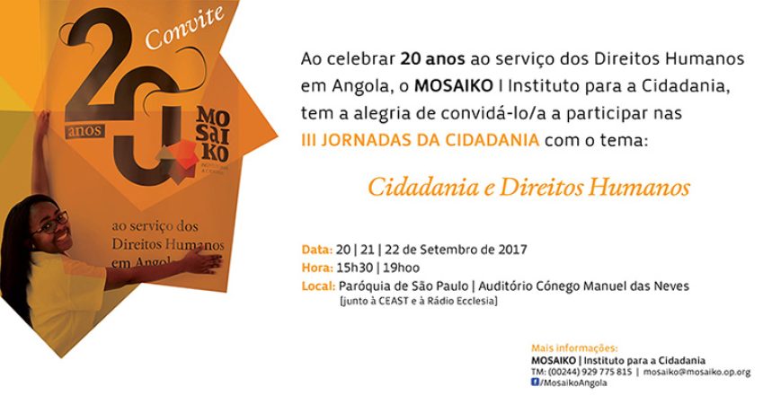 III Jornadas da Cidadania - Mosaiko 20 anos